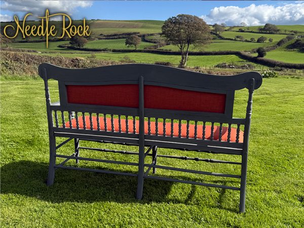 The back of a Victorian settle.