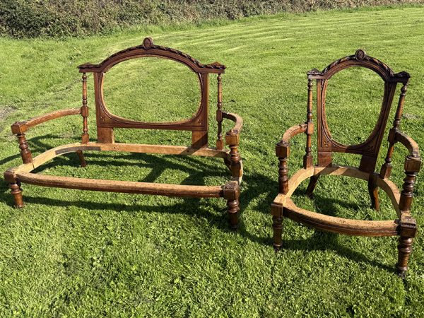 Antique French settle and chair set