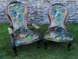 Two Victorian Slipper Chairs
