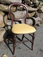 Victorian balloon back chair. Victorian balloon back Mahogany chair with front turned spindle.