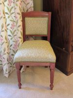 Repro bedroom chair. A reproduction chair covered in customer's own fabric.