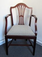 Serpentine chair. Serpentine mahogany carver chair.
