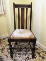 1940's drop in utility chair. 1940's drop in utility chair covered in customer's own fabric.