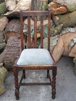 1940's drop in utility chair. 1940's drop in utility chair with front barley twist legs.