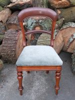 Victorian balloon back chair. Victorian balloon back chair with turned front legs.