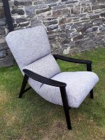Scandinavian chair with ebonised frame. A Scandi-looking chair with black frame.