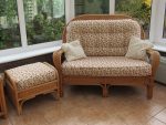 Refurbished conservatory suite for Cheryl in Llanrhystud. Refurbished conservatory furniture, with new cushions and new upholstery.