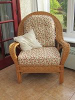 Refurbished conservatory chair. Refurbished conservatory chair.