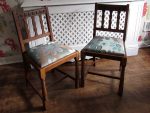 Pair of country cottage kitchen chairs. Pair of country cottage kitchen chairs.