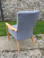 Baltic-denim refurbished Parker Knoll chair (back view) Back view of refurbished Baltic-denim Parker Knoll chair.