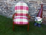 Delightful farmhouse kitchen club chair. Farmhouse kitchen club chair with Welsh blanket upholstery.