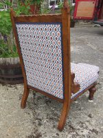 Back view of Arts & Crafts Prayer chair. Back view of Arts & Crafts Prayer chair.