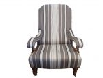 Zoffany striped relaxing chair. Gent's relaxing chair covered in Zoffany striped fabric.