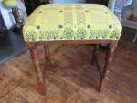 Melin Tregwynt' footstool. Family heirloom covered in 'Melin Tregwynt' Welsh Tapestry.
