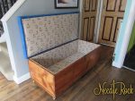 Antique Ottoman Box (inside). Antique Ottoman Box, refurbished with hare-fabric padded interior.