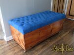 Antique Ottoman Box. Top of Antique Ottoman Box, deep buttoned for extra visual impact.