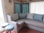 The other side of the caravan in Quay West, New Quay. Large static caravan, new foam, new cushions, 3 different fabrics.