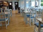 Reupholstered tartan chairs. Reupholstered chairs for a new eatery at 'Woodlands Caravan Park', New Quay.