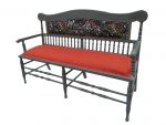 Refurbished Victorian Settle - Designers Guild. Victorian Settle from Aber RAFA club. Fully refurbished, reupholstered with Designer Christian Lacroix' striking Talisman fabric from Designers Guild Collection.