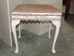 Dressing table stool done for Ali's mum to match her mini chaise longue. Dressing table stool with painted Queen Anne legs.