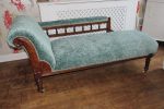 Nina Campbell Chaise Longue. Decorative spindle-backed Chaise Longue covered in Nina Campbell designer velvet.