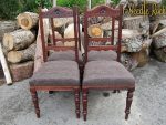 Edwardian back-less dining chairs. Set of Edwardian back-less dining chairs.