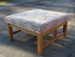 Ottoman zigzag stool. Large square ottoman stool with zigzag upholstery.