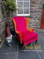 Colourful Parker Knoll chair in 3 colours of velvet. Colourful Parker Knoll chair