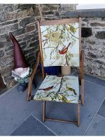 A vintage deck-chair for Celia in Plwmp. A vintage deck-chair.