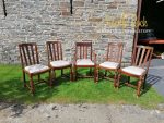 Set of 5 dining chairs covered in sparkling fabric. Set of 5 dining chairs covered in sparkling fabric