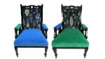 Ladies and Gentleman Chairs - A harlequin pair! Ladies and Gentleman Chairs
