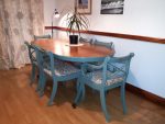 Refurbished Table & Chairs Refurbished Table & Chairs - Regal paint and Retro fabric