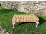 One of Ali's original training pieces - a deep-buttoned footstool. One of Ali's original training pieces - a deep-buttoned footstool.