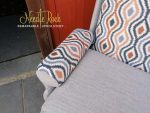 Close-up of arm on reupholstered 1970's sofa Close-up of arm on reupholstered 1970's sofa