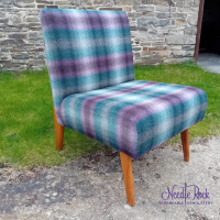 This sweet little chair just got a fresh new look in Ombre Check, Imperial Jade. Our client chose the fabric, and we made it happen. Needle Rock