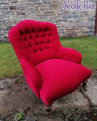 Red iron back with deep buttoning