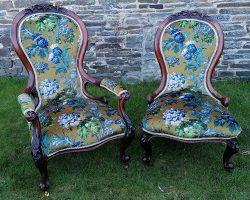 Two Victorian Slipper Chairs