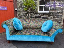 Stunning Chesterfield Drop-Arm with Peacock Feather velvet