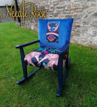 blue childs rocking chair