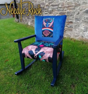 blue childs rocking chair