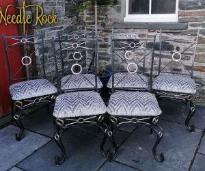 Set of Silver Drop-In Chairsop A fabulous set of metal chairs given a new makeover.