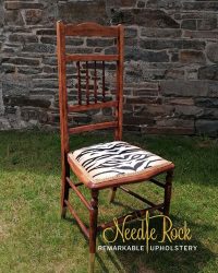 Tiger stripe pin-stuffed chair